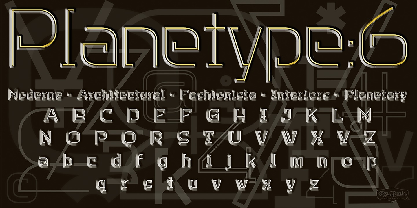 Beispiel einer Planetype Inline-Schriftart